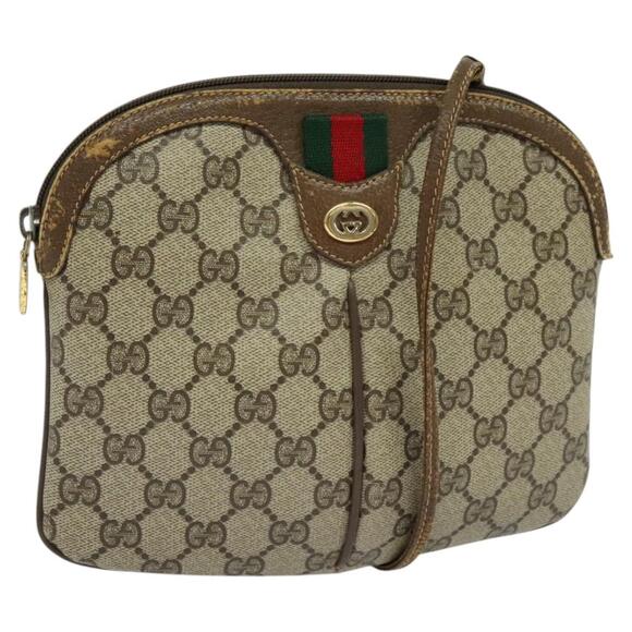 GUCCI GG Supreme Web Sherry Line Shoulder Bag Pvc Beige 904 02 047 - Picture 1 of 16